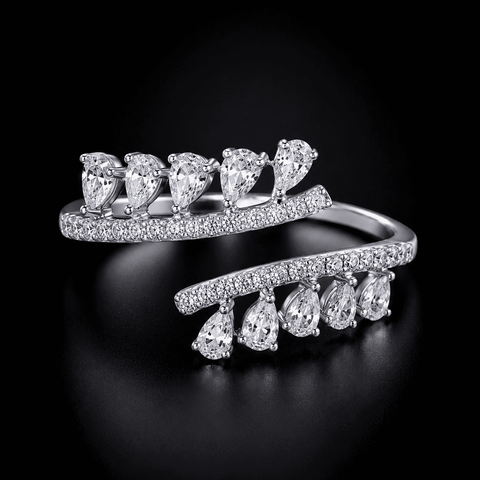 Serenelle Natural Diamond Open-Wrap Ring
