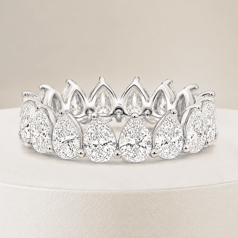 AURELÉA Pear Diamond Eternity Ring – Noor-e-Taj Full Eternity Band
