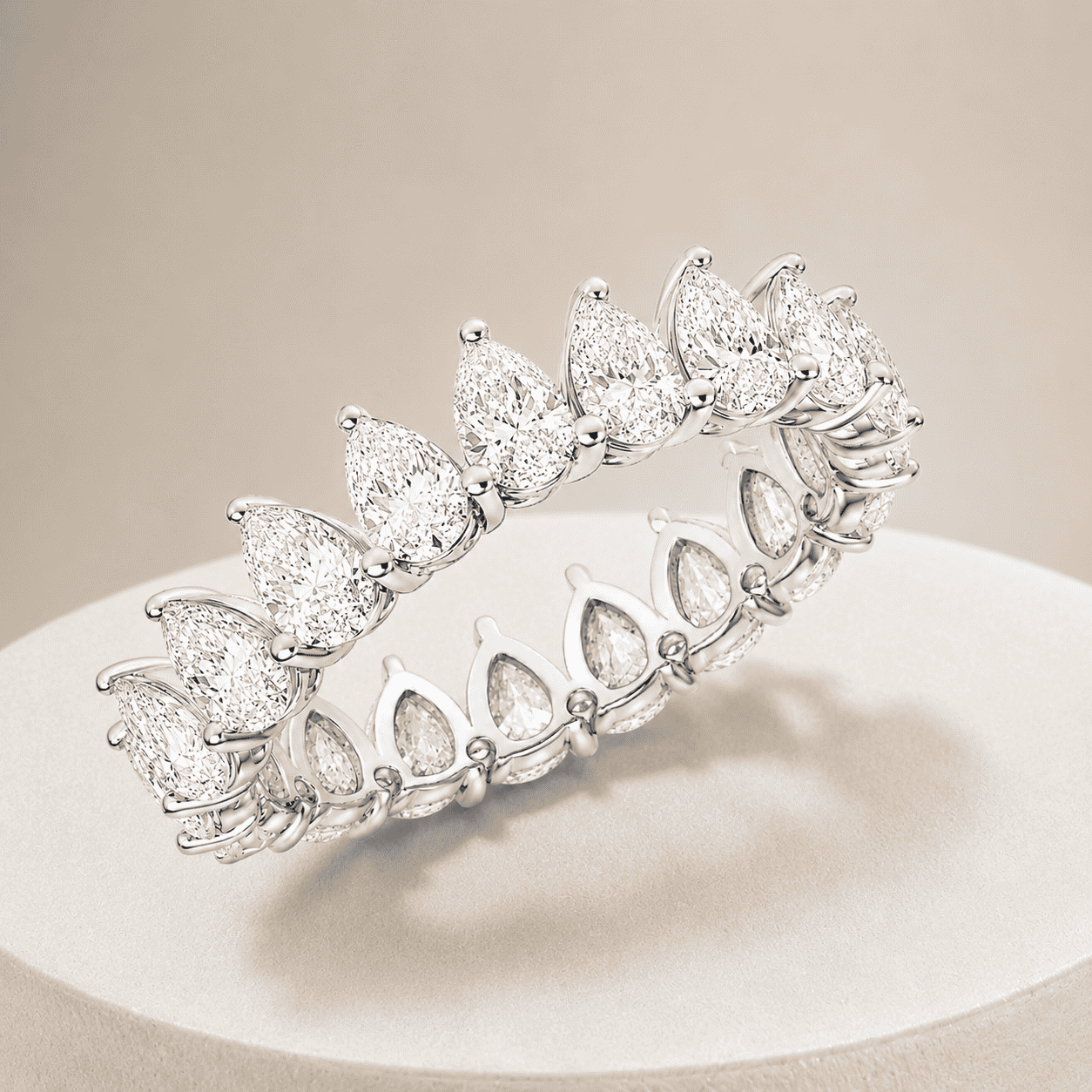 AURELÉA Pear Diamond Eternity Ring – Noor-e-Taj Full Eternity Band
