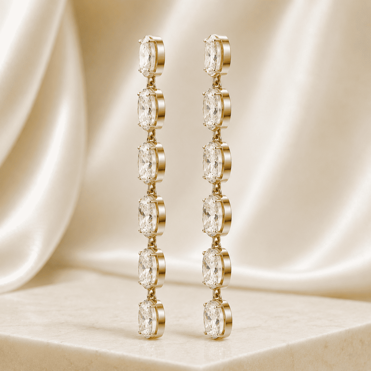 LUMIÈRE Oval Cascade Earrings