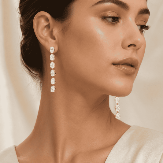 LUMIÈRE Oval Cascade Earrings