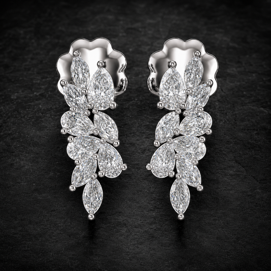 Lumière Floral Diamond Drop Earrings