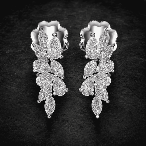 Lumière Floral Diamond Drop Earrings