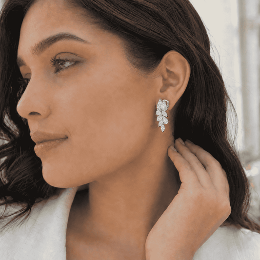 Lumière Floral Diamond Drop Earrings