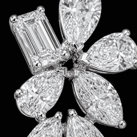 Shaahi Zehra Natural Diamond Floral Drop Earrings