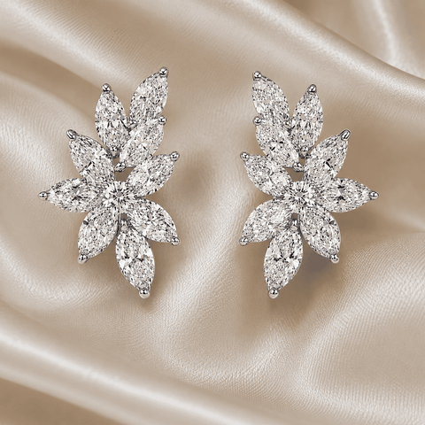 Florette Natural Diamond Floral Stud Earrings