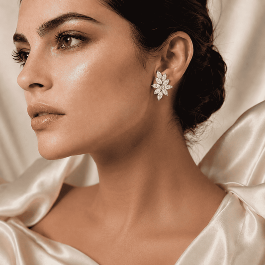 Florette Natural Diamond Floral Stud Earrings