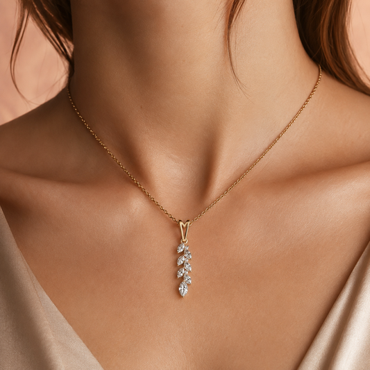 TERRA Flora Drop Diamond Pendant