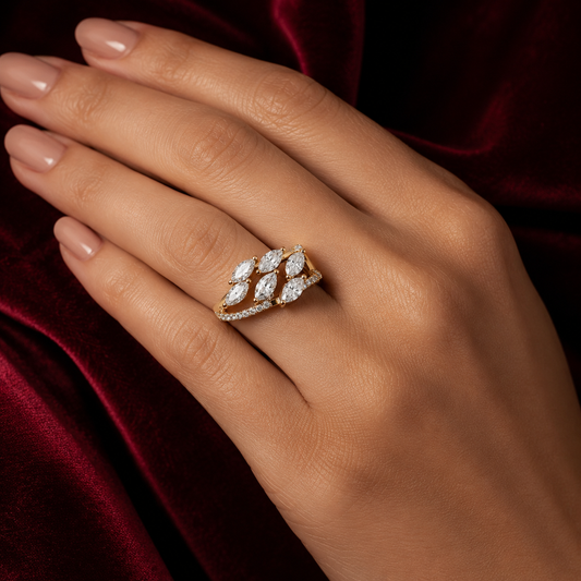 Wildvine Ring – Marquise Diamond Botanical Ring