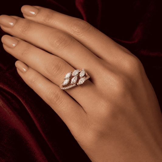 Wildvine Ring – Marquise Diamond Botanical Ring