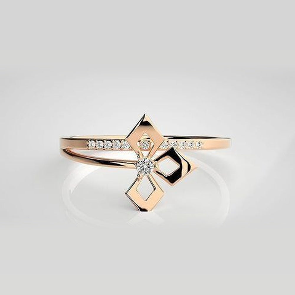 The Aurelia Sleek Split-Shank Diamond Ring