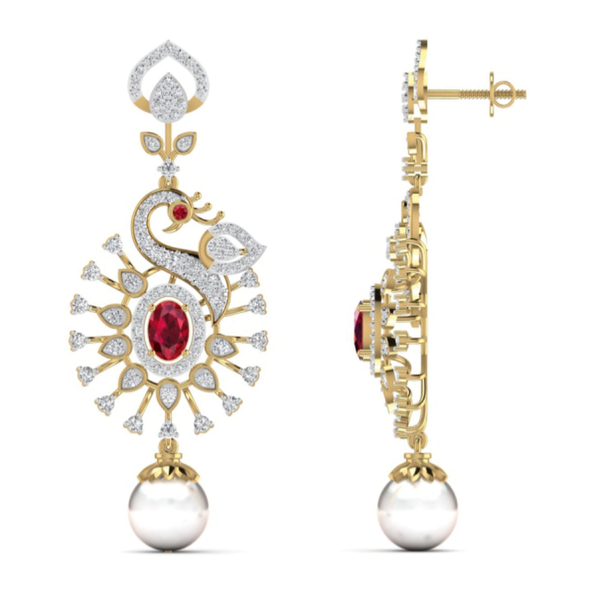 The Crest Diamond Chandelier Earrings