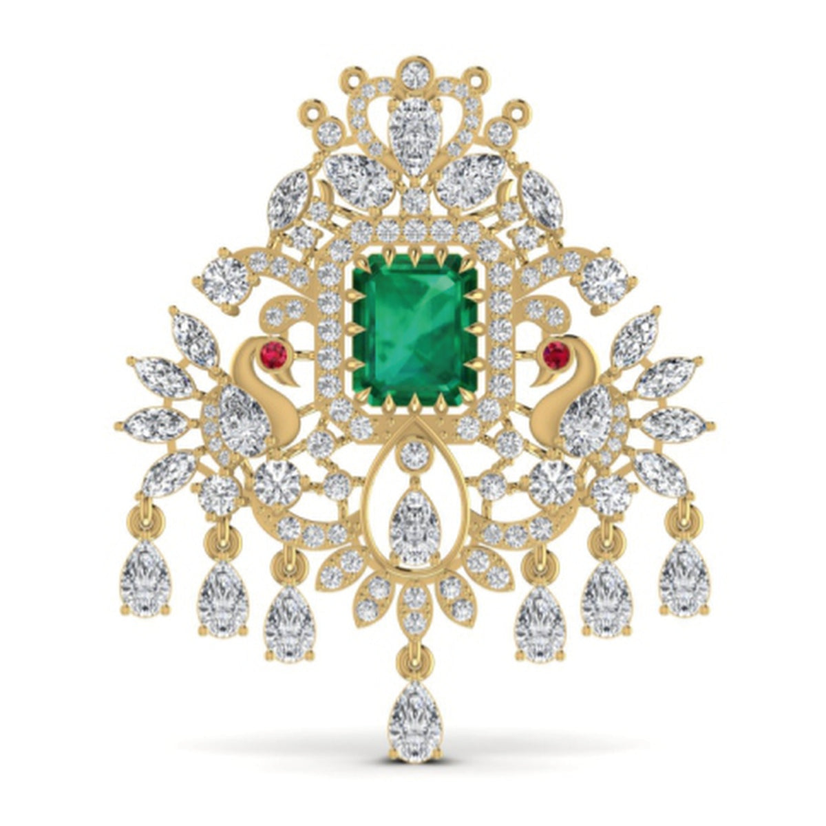 The Elegance Emerald & Diamond Cocktail Pendant