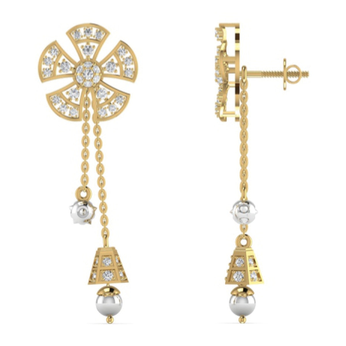 The Halo Diamond Chandelier Earrings