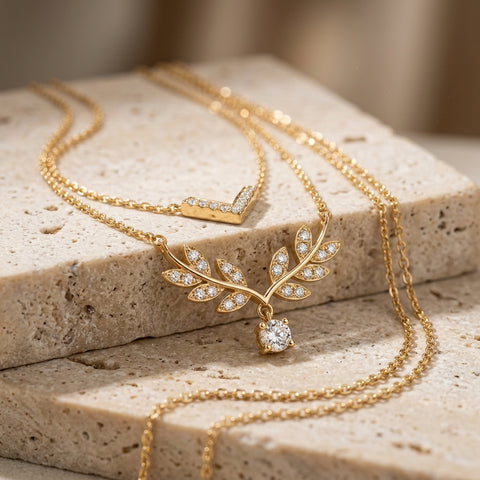The Laurel Chevron Layered Pendant