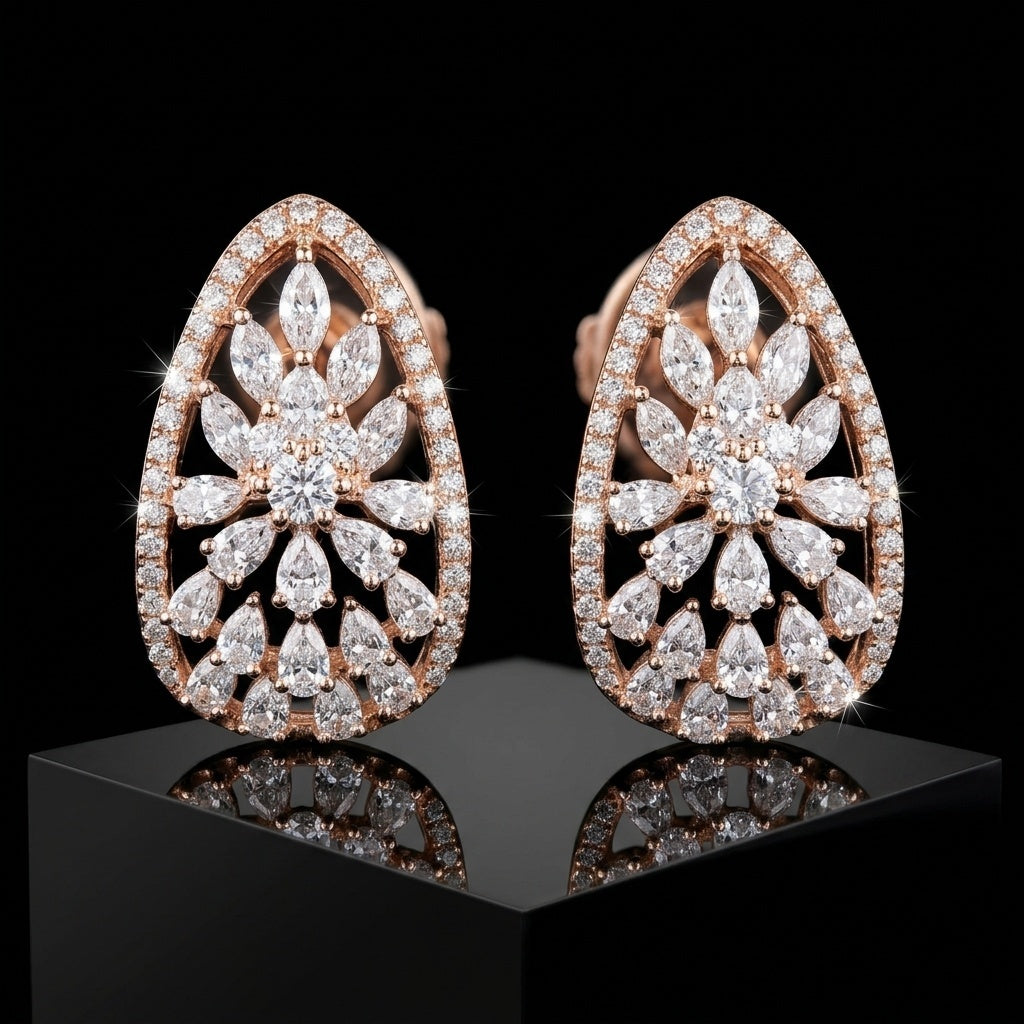 The Lumina Bloom Teardrop Earrings
