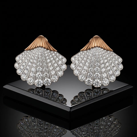 The Sirena Pavé Scallop Earrings