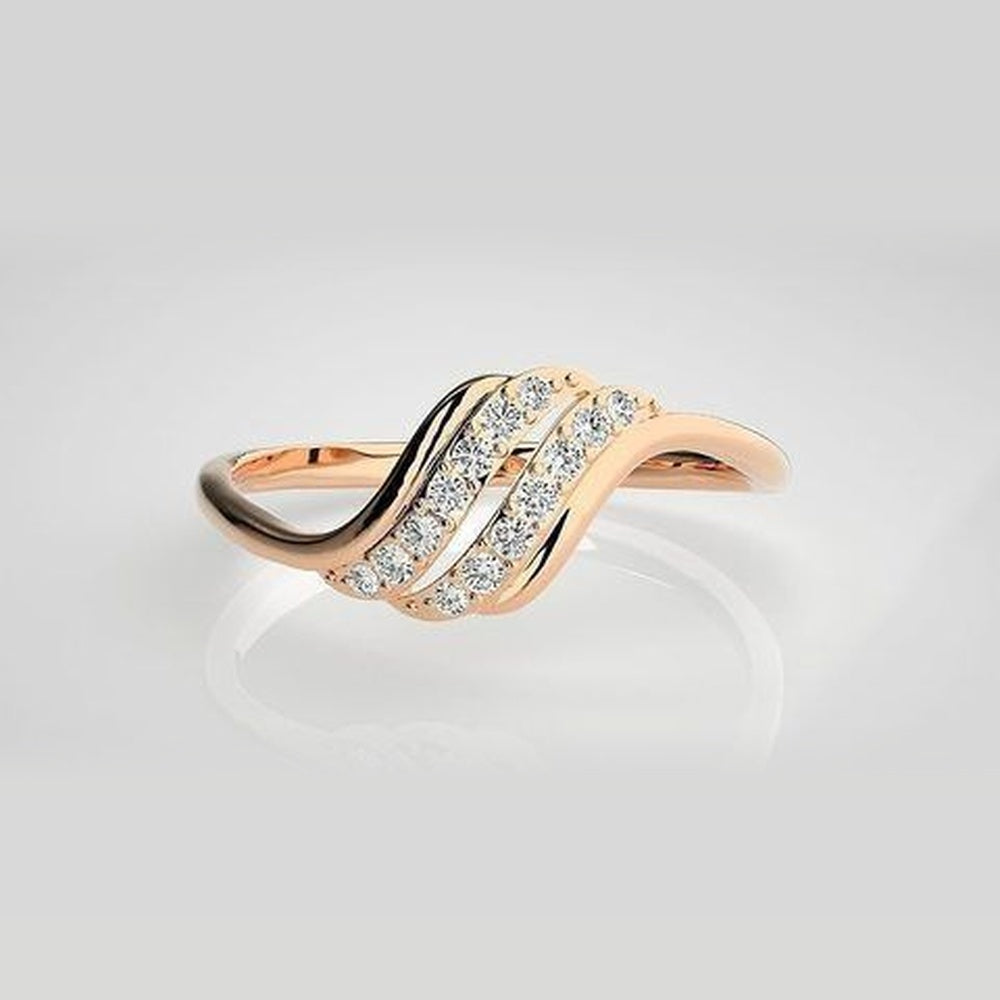 The Trio Wave Pavé Diamond Ring