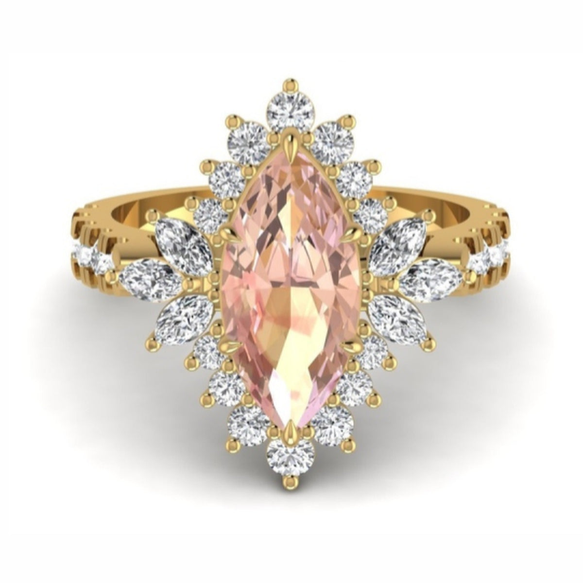 The Valencia Ruby & Diamond Cocktail Ring