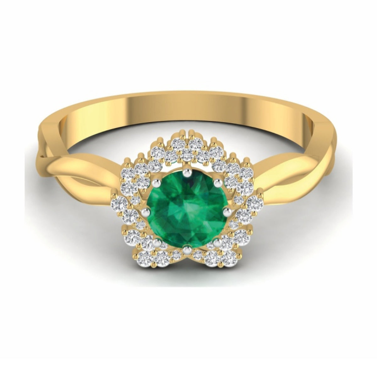The Verona Emerald & Diamond Cocktail Ring