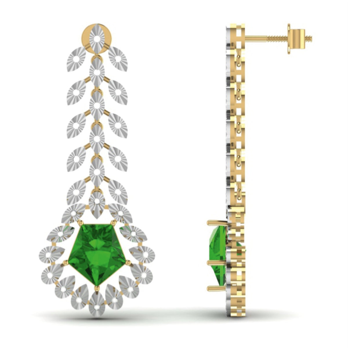 The Zephyr Emerald & Diamond Chandelier Earrings