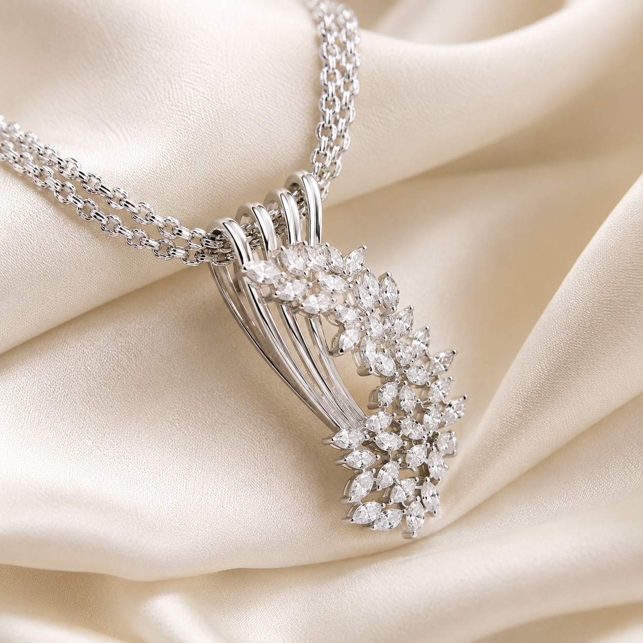 The Whispering Leaves Diamond Pendant