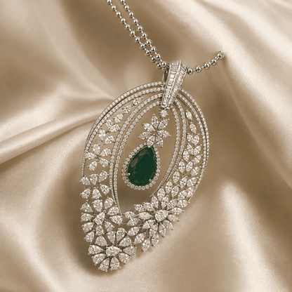 The Imperial Emerald & Diamond Floral Cascade Pendant