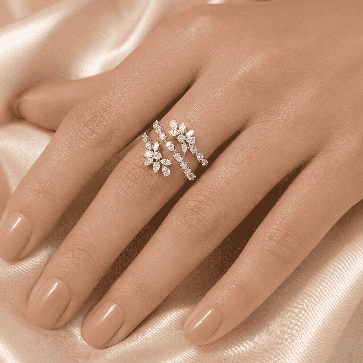 The Ethereal Vine Diamond Wrap Ring
