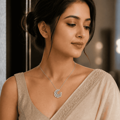 The Celestial Sunburst Diamond Earring & Pendant Set