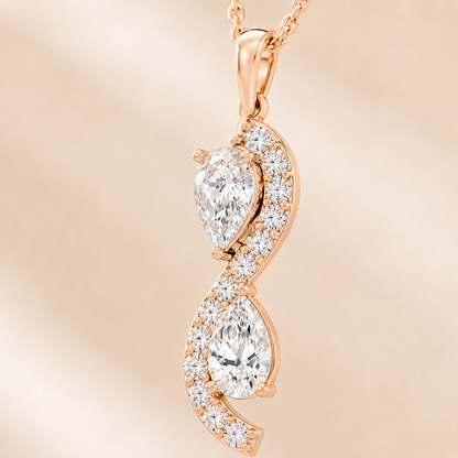 AMOUR Étreinte Pear Diamond Pendant