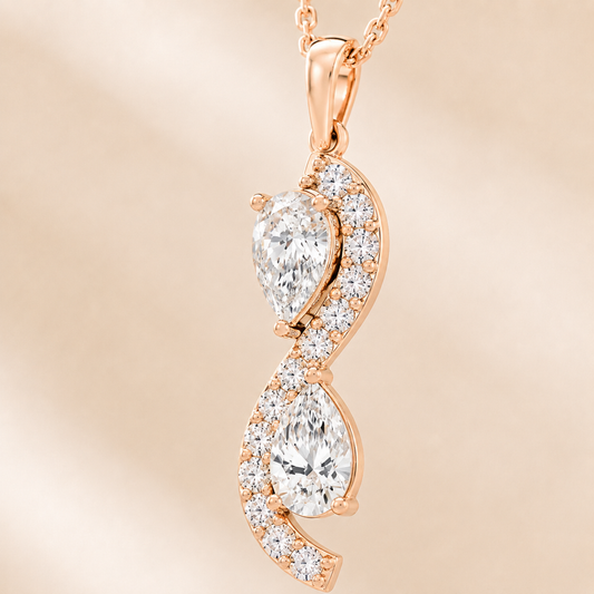 AMOUR Étreinte Pear Diamond Pendant