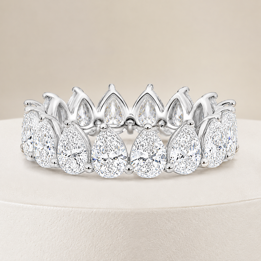 AURELÉA Pear Diamond Eternity Ring – Noor-e-Taj Full Eternity Band