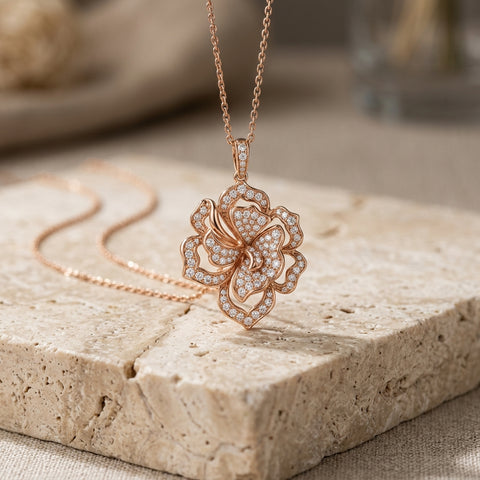 "Blossoming Echo" Rose-Gold Pendant