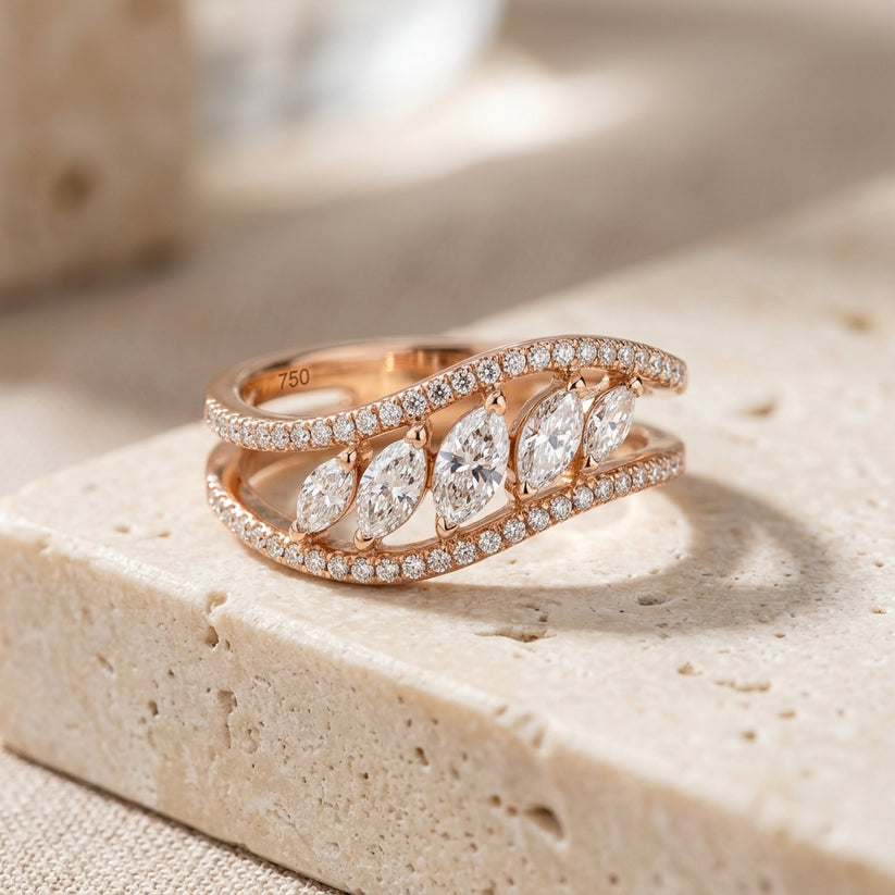 Celestia Marquise Diamond Ring | Buy Online in India | LUXCHAM