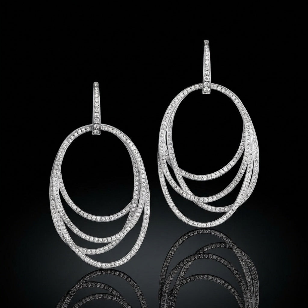Celestial Orbit Diamond Drop Earrings