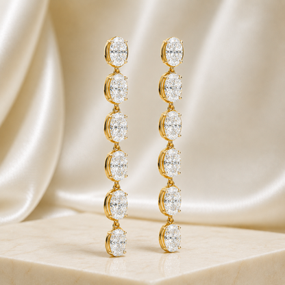 LUMIÈRE Oval Cascade Earrings