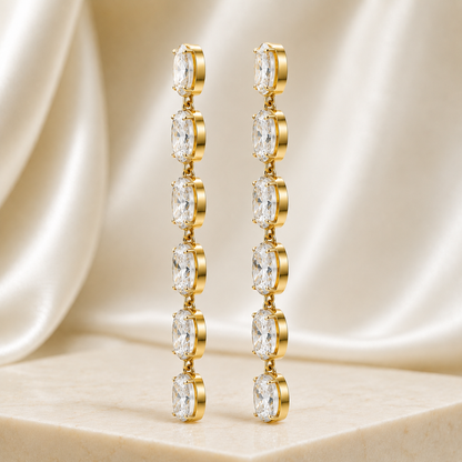 LUMIÈRE Oval Cascade Earrings