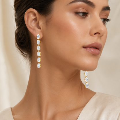 LUMIÈRE Oval Cascade Earrings