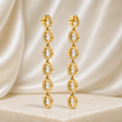 LUMIÈRE Oval Cascade Earrings