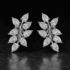 LUMIÈRE Pear Diamond Leaf Earrings