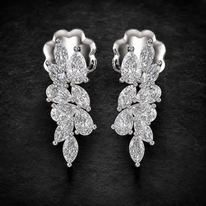 Lumière Floral Diamond Drop Earrings