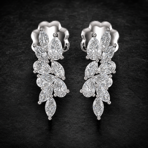 Lumière Floral Diamond Drop Earrings