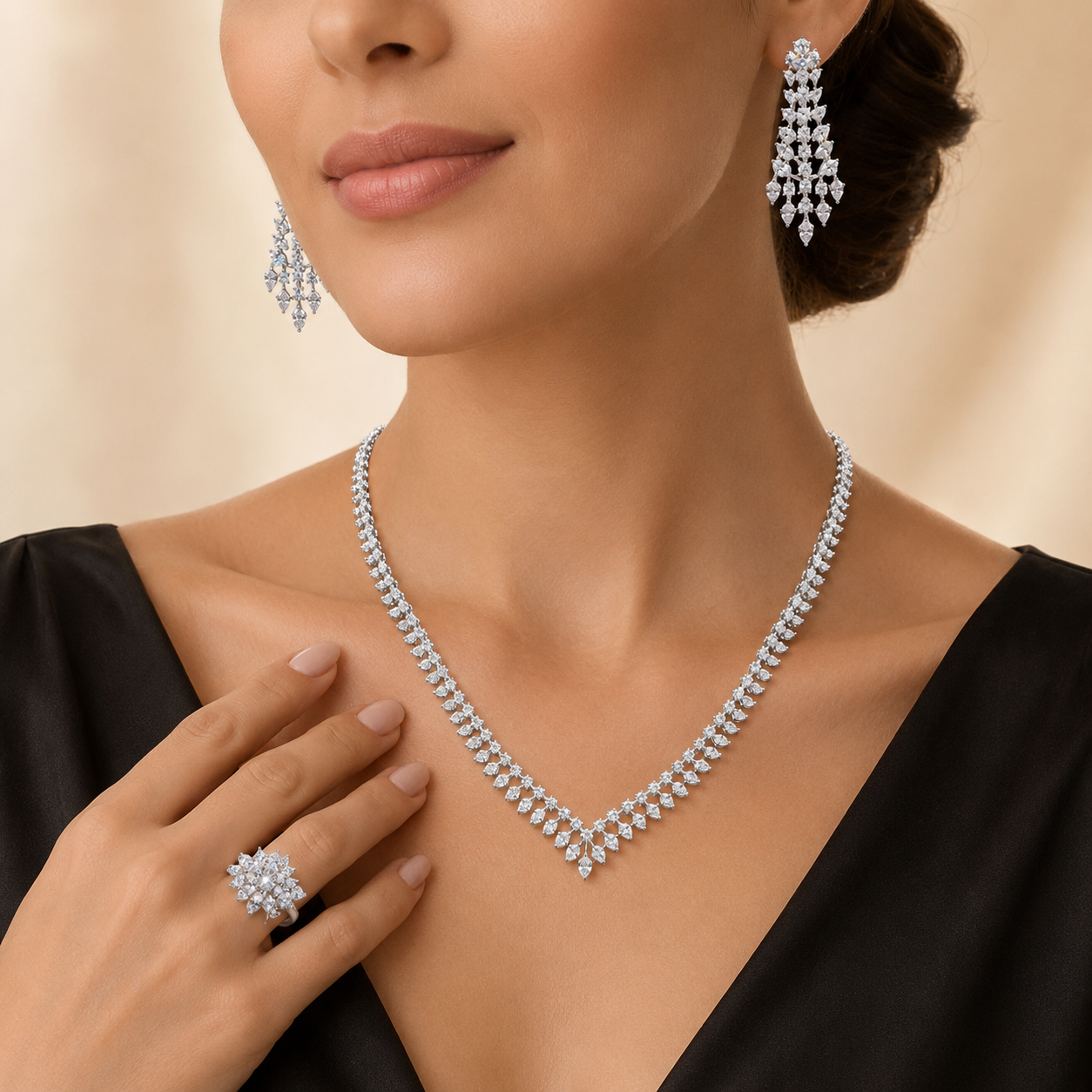 Moonlit Blossom Necklace Set