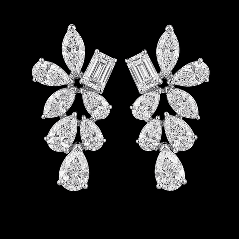 Shaahi Zehra Natural Diamond Floral Drop Earrings