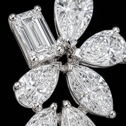 Shaahi Zehra Natural Diamond Floral Drop Earrings