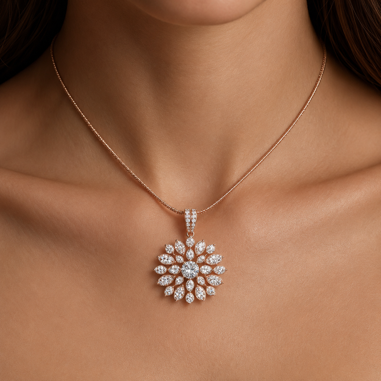 Shaahi Rosette Pendant