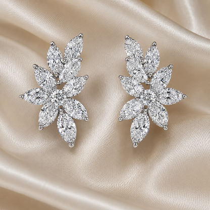 Florette Natural Diamond Floral Stud Earrings