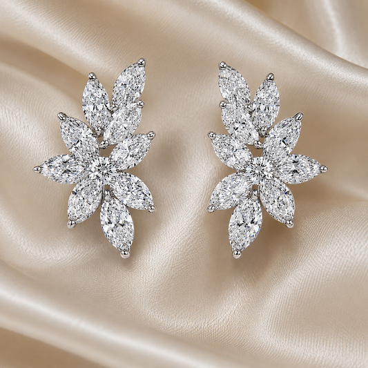 Florette Natural Diamond Floral Stud Earrings