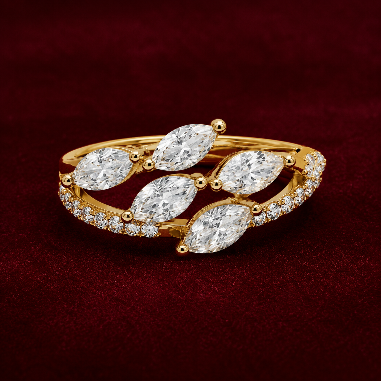 Wildvine Ring – Marquise Diamond Botanical Ring