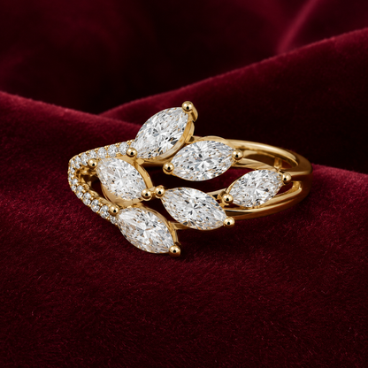 Wildvine Ring – Marquise Diamond Botanical Ring